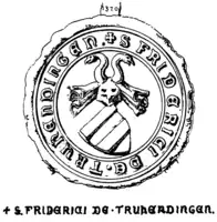 Siegel des Fridericus de Truhendingen von 1320