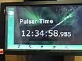 Display der Pulsar-Uhr (Sektion Satteldach der Kirche)