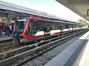 Vierteiliger Triebzug der Baureihe G1der U-Bahn Nürnberg