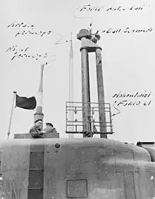 Turm von U-3008 kurz nach der Kapitulation 1945