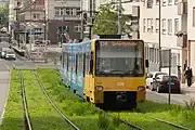 Tiefliegendes Rasengleis in Stuttgart