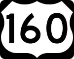 Straßenschild des U.S. Highways 160