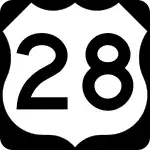 Straßenschild des U.S. Highways 28