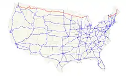 Karte des U.S. Highways 2