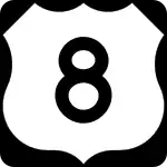 Straßenschild des U.S. Highways 8