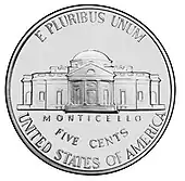 Jefferson-Nickel Rückseite