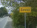 Ortsschild in Sovići