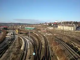 Gleisanlagen von der Wallstraßenbrücke aus gesehen