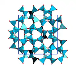 Kristallstruktur von tetragonalem Aluminiummetaphosphat