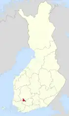 Lage von Urjala in Finnland