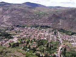 Blick auf die Stadt Urubamba