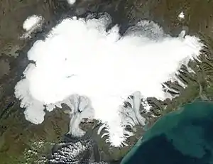 Vatnajökull (Satellitenbild der NASA)