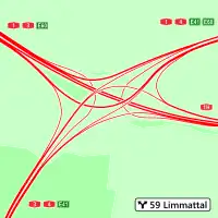 Schematischer Aufbau der Verzweigung Limmattal