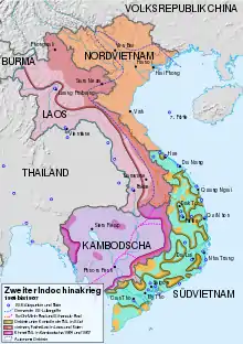 Karte zur Entwicklung in Indochina 1964 bis 1967