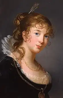 Élisabeth Vigée-Lebrun: Luise von Preußen, 1801. Im Empire um 1800 wird wieder ein ähnlicher Stehkragen modern.