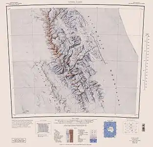 Karte des Gebiets um den Mount Tyree, Sentinel Range