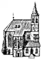 Zeichnung der oberirdischen Magdalenskapelle im Jahre 1609