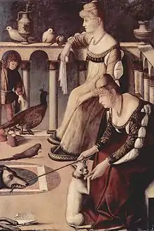 Vittore Carpaccio: Zwei Venezianerinnen auf dem Dach, um 1490, Museo Correr, Venedig