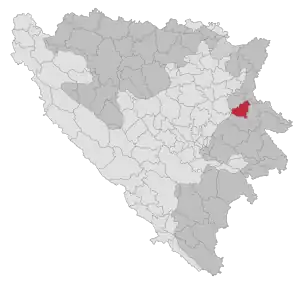 Lage der Gemeinde Vlasenica in Bosnien und Herzegowina (anklickbare Karte)