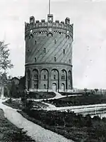 Der Wasserturm der Lübecker Wasserkunst in der Gestalt, die er seit 1890 hat