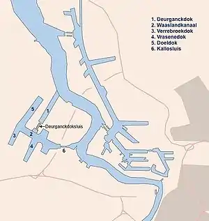 Lageplan der Deurganckdoksluis