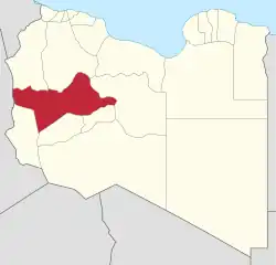 Die Lage von Munizip Wadi asch-Schati’ in Libyen