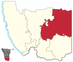 Karte Aroab in Namibia