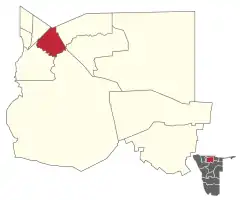 Karte Onyaanya (Wahlkreis) in Namibia