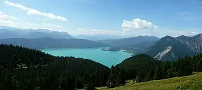 Panorama vom Jochberg nach Süden