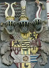 Wappen des Fürstentums Sachsen-Coburg am Stadthaus Coburg