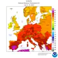 Höchsttemperaturen 9. bis 15. Juli