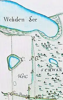 Wehden See 1766, Zeichnung zu einem Grenzstreit