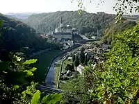 Blick vom  Belvedere zum Schloss