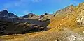 Von links nach rechts: Piz Radönt 3065 m, Radüner Rothorn 3022 m und rechts Flüela Schwarzhorn 3146 m