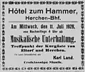 Werbung aus der Zeitung von 1928