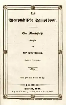 Das Westphälische Dampfboot. Ausgabe März 1846