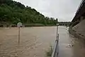 Der Hochwasser führende Wienfluss im Juni 2009