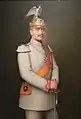 Wilhelm II. als Regimentschef in weißer Paradeuniform; Gemälde von A.H. Hering (1900)