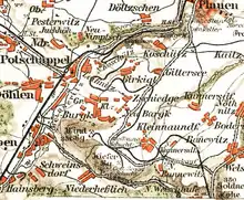 Ausschnitt aus einer Übersichtskarte von 1895 mit Windberg