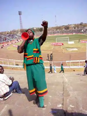 Sambischer Fan im Independence Stadium