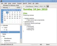 Zim Desktop Wiki mit Kalender