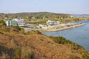 Hotelanlagen an der Meeresküste bei Treport