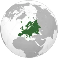 Απεικόνιση της Ευρώπης στον παγκόσμιο χάρτη