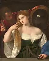 Γυναίκα με καθρέφτη, 1511-15, Παρίσι, Μουσείο του Λούβρου