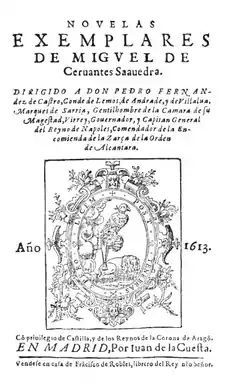 Verko de Miguel de Cervantes nome Novelas Exemplares (1613)