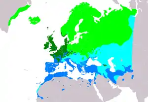 Natura arealo

﻿ Reproduktaj teritorioj
﻿ Ĉiujare prezencoj
﻿ Migrado
﻿ Vintrejoj