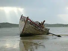 'Bád Eddie' Ŝipruino sur Magheraclogher strando