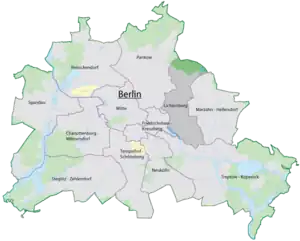 situo de la urbodistrikto ene de Berlino