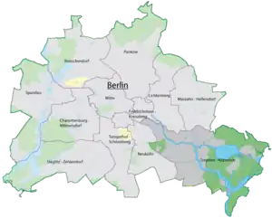 situo de la urbodistrikto ene de Berlino