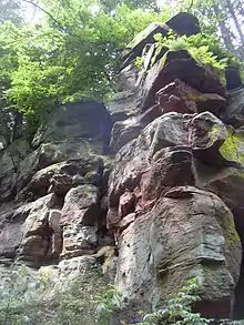 rokoj apud la burgo Heidelsburg